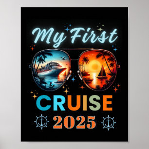 Poster Mon premier bateau croisière vacances 2025 famille