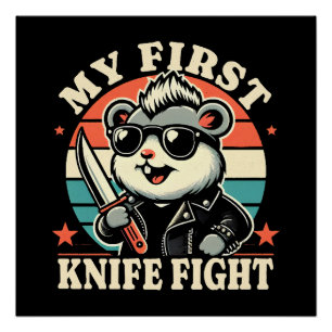 Poster Mon premier combat de couteau - Hamster cool