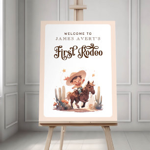 Poster Mon premier Rodeo Wild West Cowboy Bienvenue
