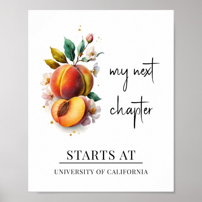 Poster Mon prochain chapitre Aquarelle Peach Graduation (Devant)