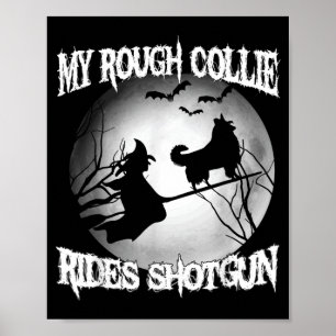 Poster Mon Rough Collie monte tir Halloween