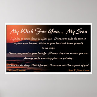 Poster Mon Souhait Pour Vous... Mon fils