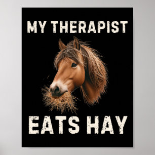 Poster Mon Thérapeute Mange Hay Drôle Cheval Lover Horseb