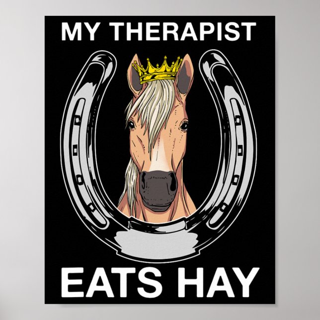 Poster Mon Thérapeute Mange Hay I Amateurs équestres (Devant)