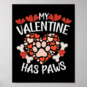 Poster Mon Valentin a des pattes Saint-Valentin Chien Pu