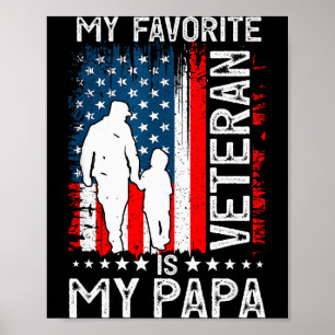 Poster Mon vétéran préféré est mon papa grand-père merci 