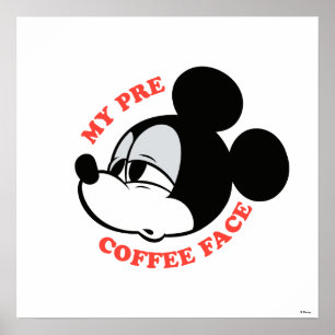 Poster Mon visage de Mickey Mouse avant le café