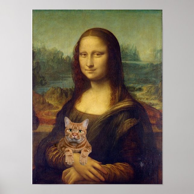 Poster Mona Lisa avec chat (Devant)