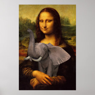 Poster Mona Lisa avec l'éléphant