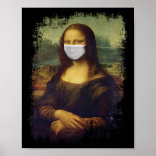 Poster Mona Lisa Avec Masque