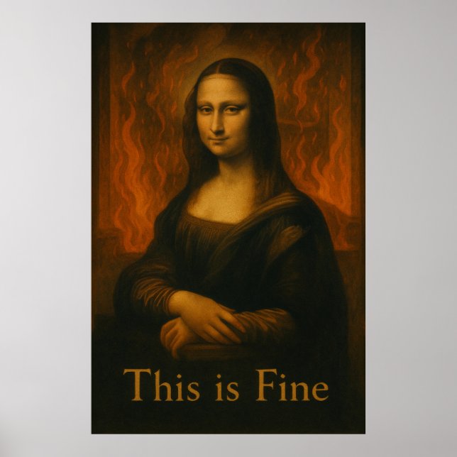 Poster Mona Lisa C'est un beau mème (Devant)