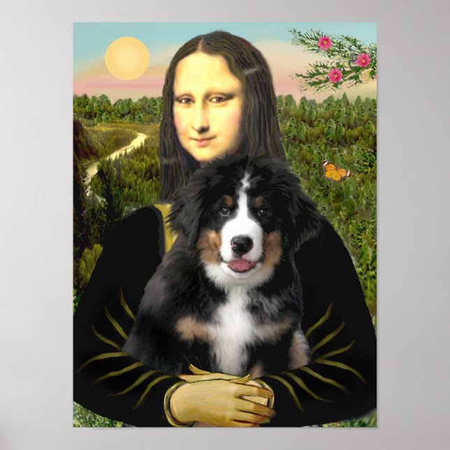 Poster Mona Lisa - chiot de montagne bernois (Devant)
