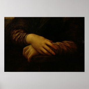 Poster Mona Lisa, détail de ses mains, c.1503-06