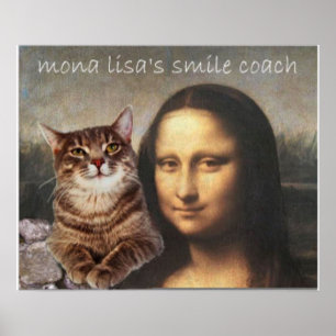 Poster Mona Lisa et son chat