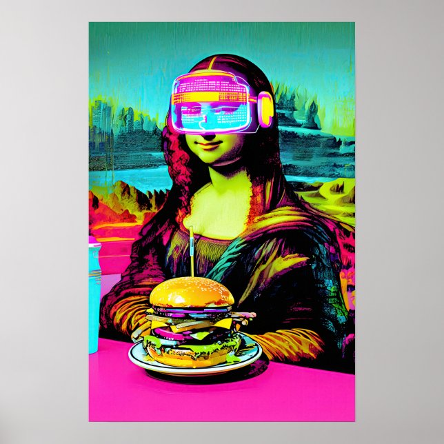 Poster Mona Lisa Meme Pop Art  (Devant)
