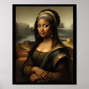 Poster Mona Lisa noire Histoire des Noirs américains Mois