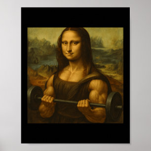 Poster Mona Lisa Poids de levage Forts gains d'art Bodybu