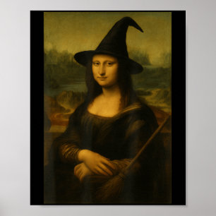 Poster Mona Lisa sorcière Halloween