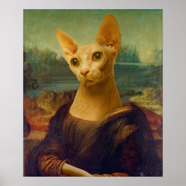 Poster Mona Lisa Sphynx Chat (Devant)