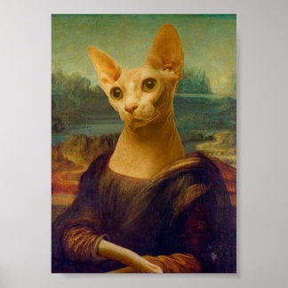 Poster Mona Lisa Sphynx Chat