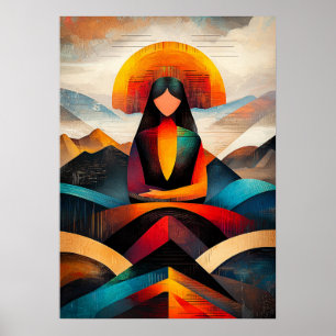 Poster Mona Lisa - Vision Cubiste Minimaliste