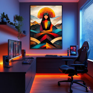 Poster Mona Lisa - Vision Cubiste Minimaliste