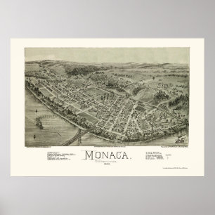 Poster Monaca, PA Carte panoramique - 1900