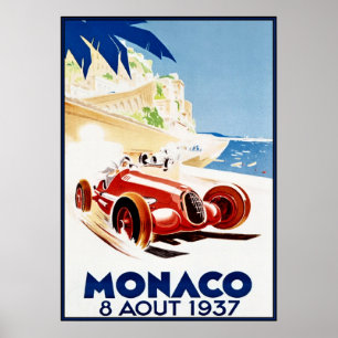 Poster Monaco 1937, Vintag Art