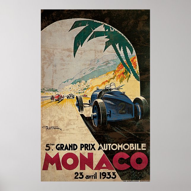 Poster Monaco 5e Grand Prix Automobile 1933 2 (Devant)