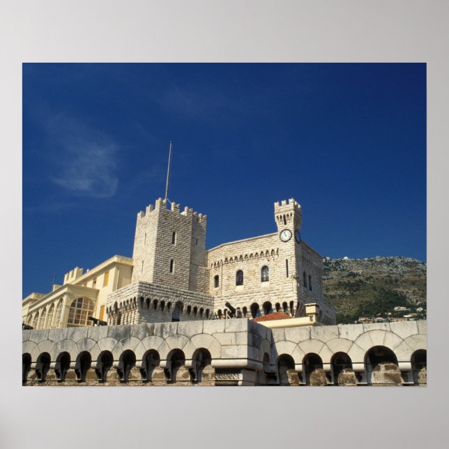 Poster Monaco, Côte d'Azur, Palais du Prince. (Devant)