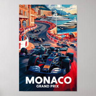 Poster Monaco Lieu de voyage célèbre