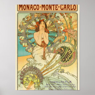 Poster Monaco, Monte-Carlo, Chemins de Fer P.L.M par Much
