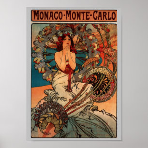 Poster Monaco Monte Carlo par Alfons Mucha