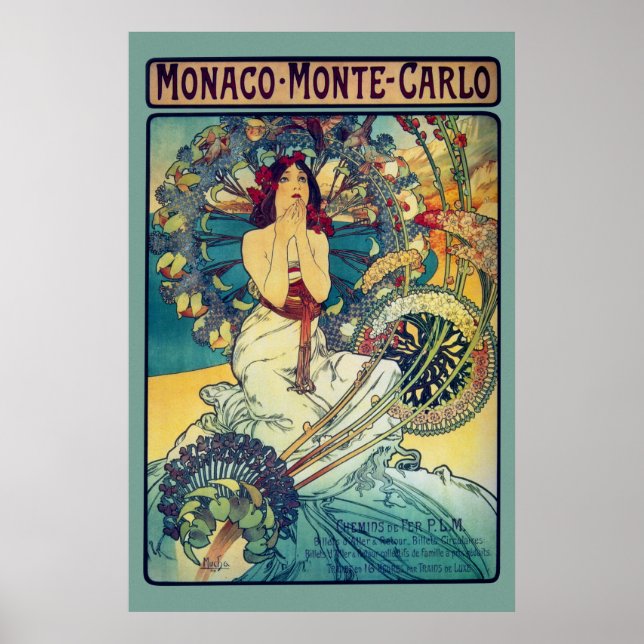 Poster Monaco Monte-Carlo (Teal) (Devant)