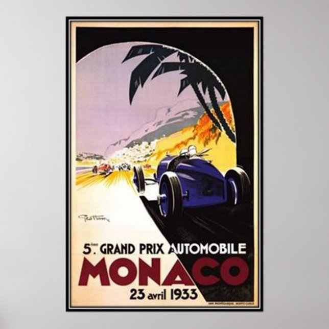 Poster Monaco vintage - (Devant)
