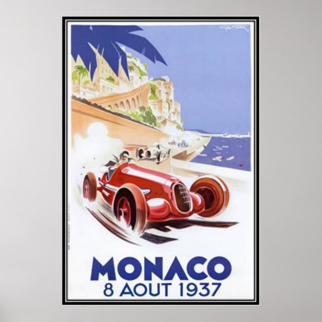 Poster Monaco vintage - (Devant)