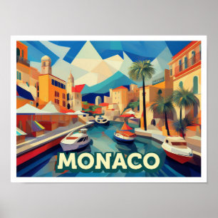 Poster Monaco Voyage artistique coloré