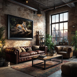 Poster Monarque de la Jungle : Portrait de tigre