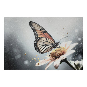 Poster *~* Monarque Papillon Artsy Fleur créative AP52