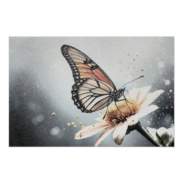 Poster *~* Monarque Papillon Artsy Fleur créative AP52 (Devant)