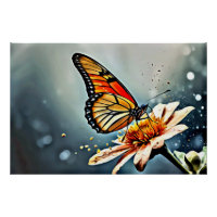 *~* Monarque Papillon blanc Fleur AP52