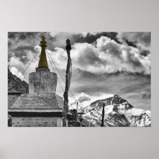 Poster Monastère de Rongbuk et Mont Everest