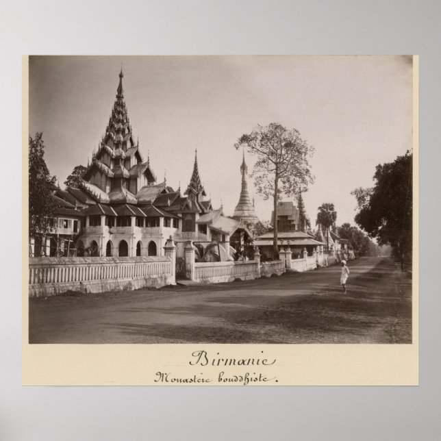 Poster Monastère de Wayzayanda et pagodes à Moulmein (Devant)