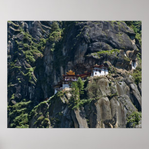 Poster Monastère Taktsang sur la falaise, Paro, Bhoutan