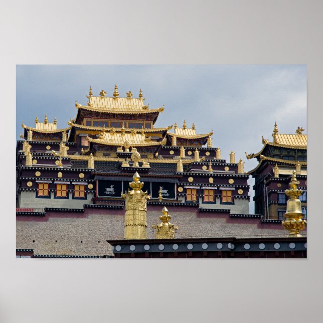 Poster Monastère Tibétain de Songzanlin - Yunnan, Chine (Devant)
