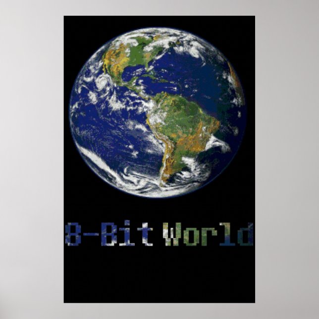 Poster Monde 8 bits (Devant)