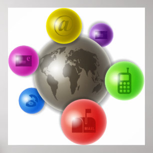 Poster Monde de communication