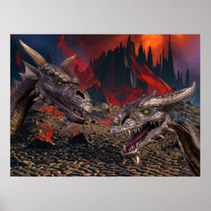 Poster Monde de dragons