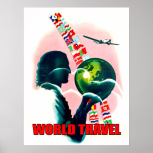 Poster Monde du voyage, vintage