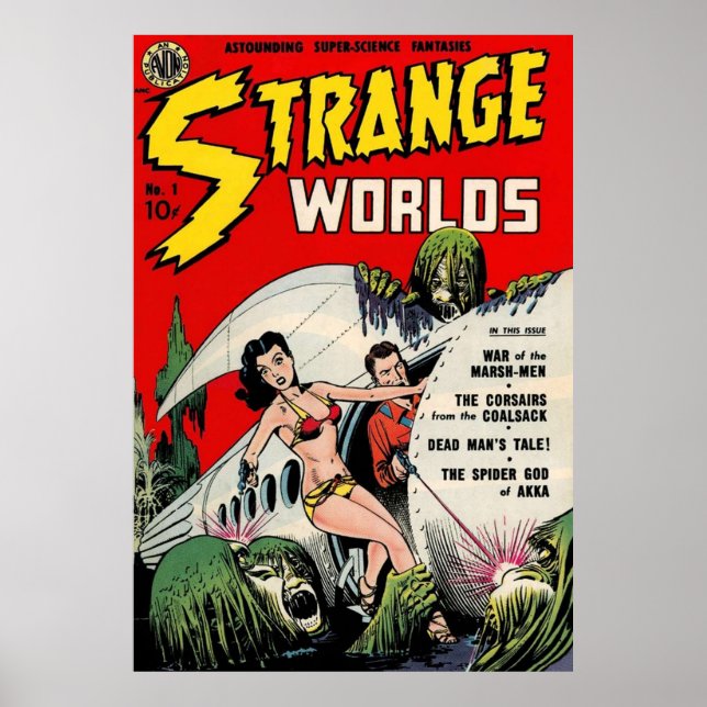 Poster MONDE ÉTRANGE Science-Fiction Couverture de la ban (Devant)